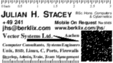 Business Card (Front blurred to disrupt spammer harvesting). my business card - front